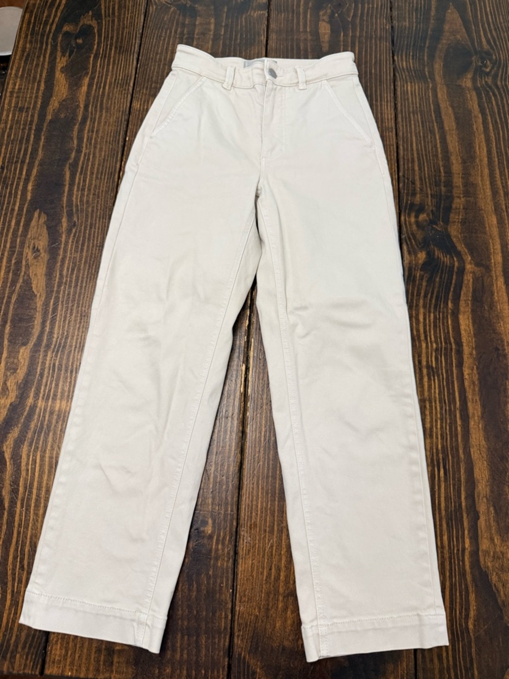 Everlane High-Rise Straight Leg Jeans in Off-White